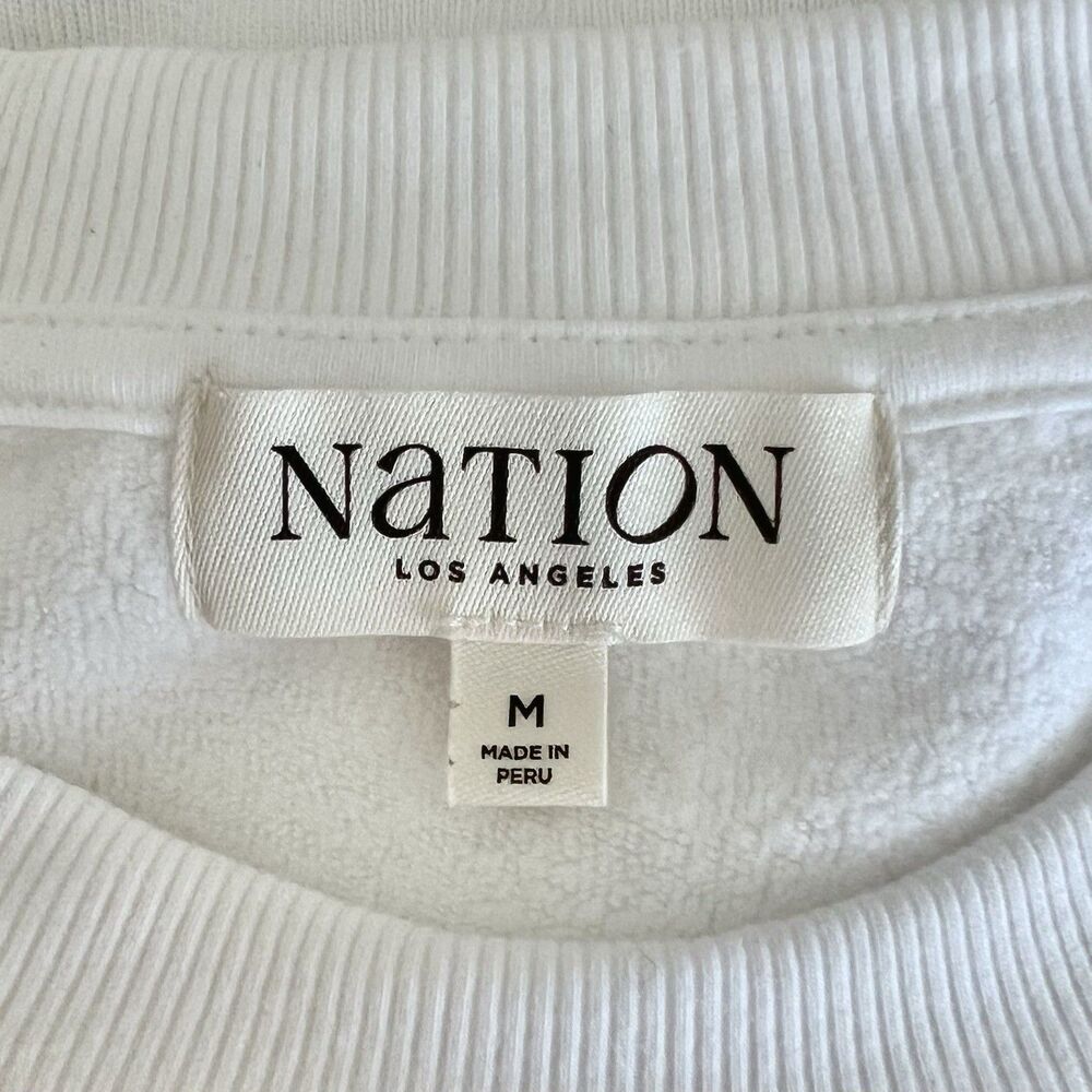 Nation LTD Los Angeles Bane Sweatshirt Tee Womens Sz Medium White Capsule Clean - Picture 6 of 8